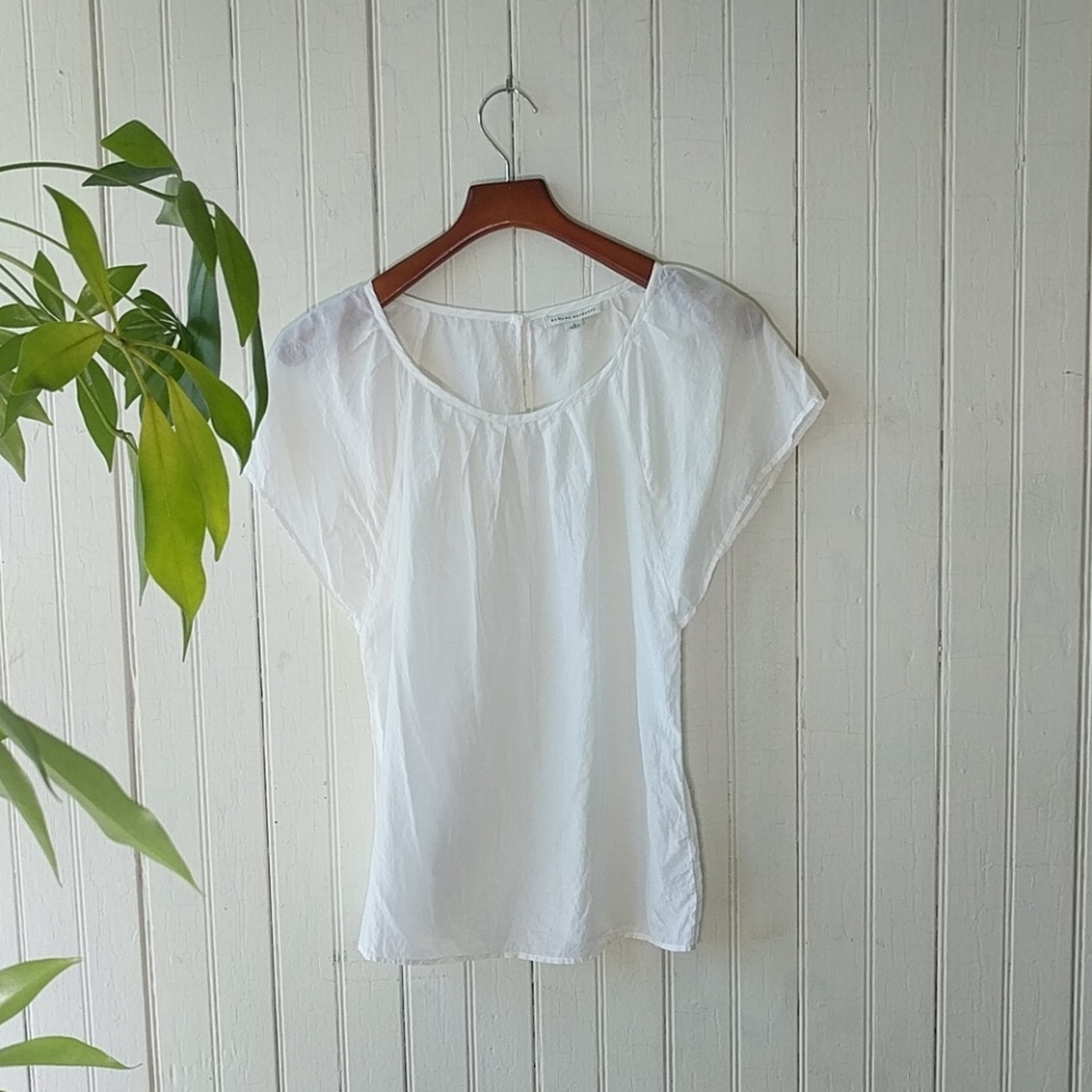 Banana Republic white silk blouse top 0